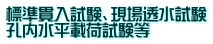 標準貫入試験、現場透水試験 孔内水平載荷試験等